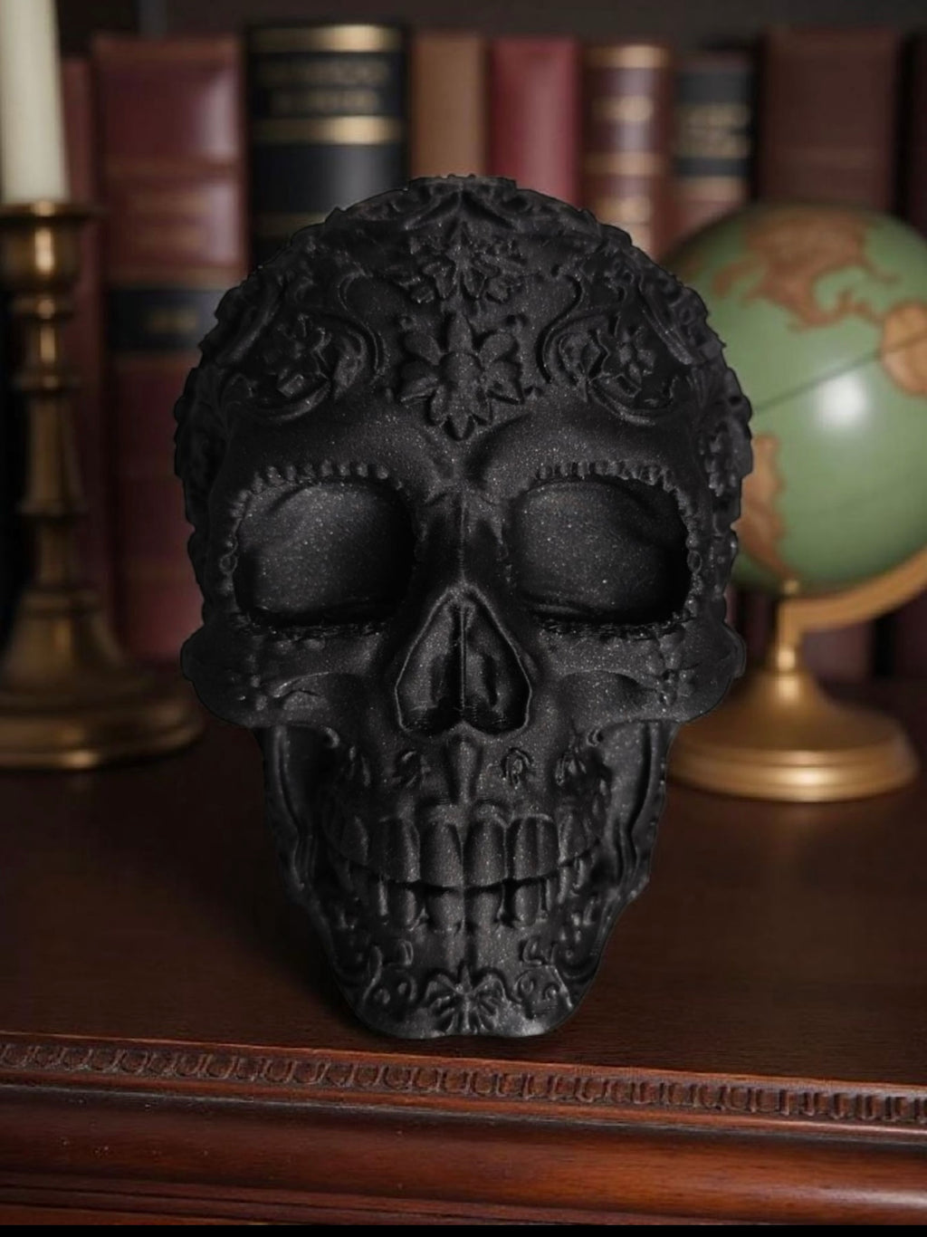 Ornament Skull – Intricate Day of the Dead Inspired 3D Print | Home Decor & Halloween Centerpiece