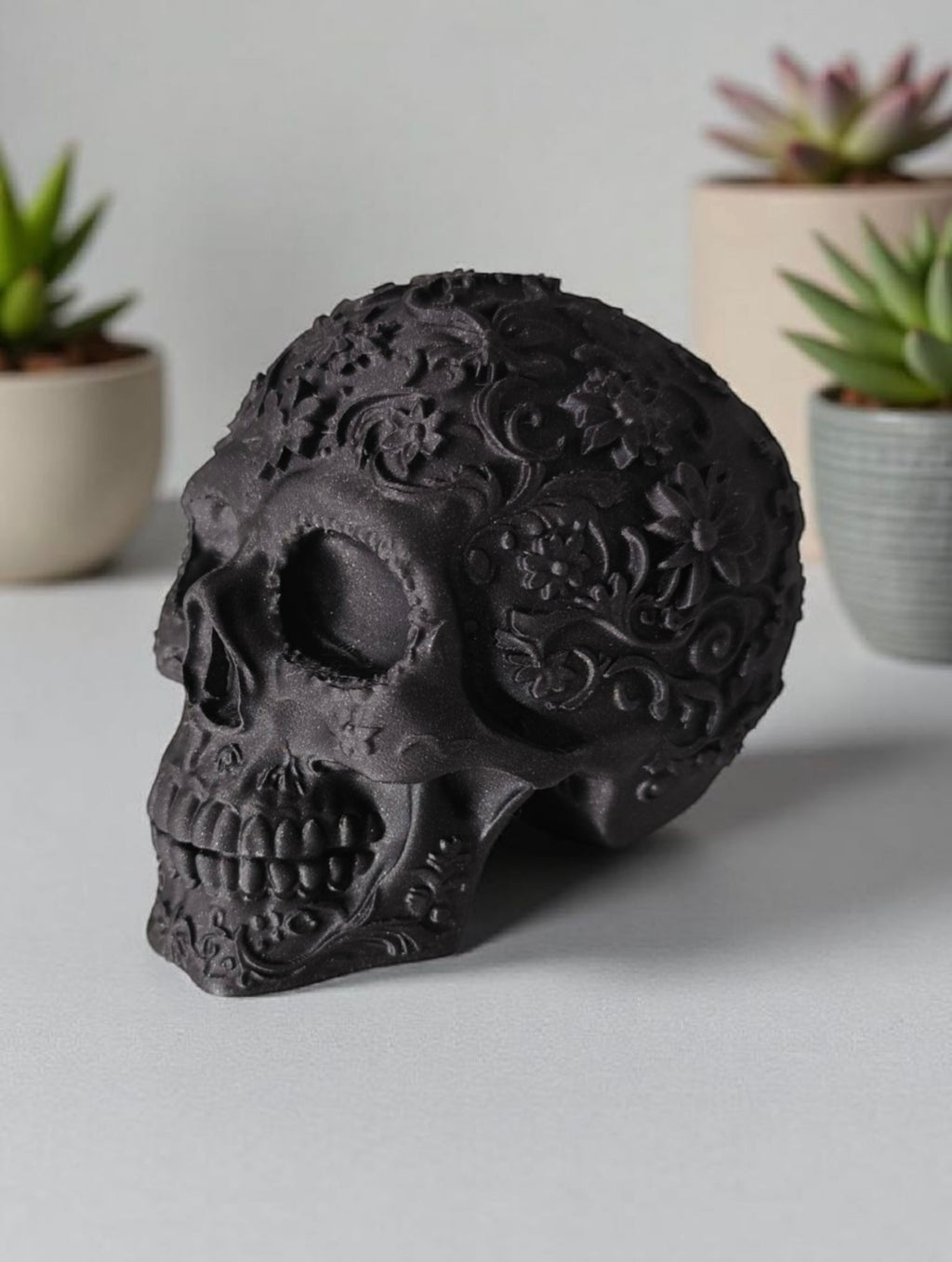 Ornament Skull – Intricate Day of the Dead Inspired 3D Print | Home Decor & Halloween Centerpiece